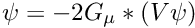 \[ \psi = - 2 G_{\mu} * \left ( V \psi \right) \]