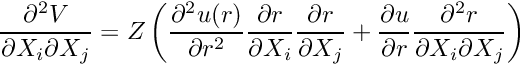 \[ \chi_{k{*} i}(1) = \int dr_2 \frac{k(2) i(2)}{|r_1-r_2|} \]