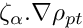 $ \zeta_{\alpha}.\nabla\rho_{pt} $